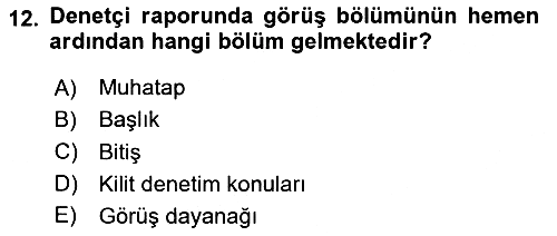 Denetim 2023-2024 Yaz Okulu Sınavı - 12. soru