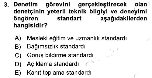 Denetim 2025-2026 Yaz Okulu Sınavı - 3. soru