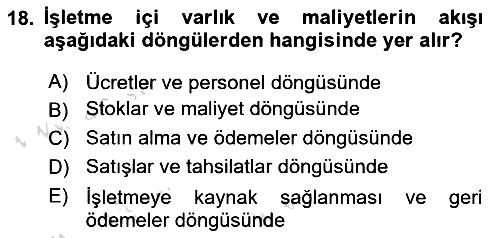 Denetim 2025-2026 Yaz Okulu Sınavı - 18. soru