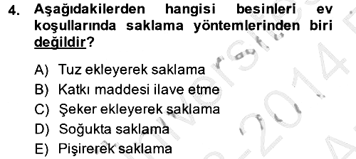 Genel Beslenme 2013-2014 Ara Sınav - 4. soru