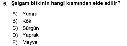 Genel Beslenme 2015-2016 Ara Sınav - 6. soru