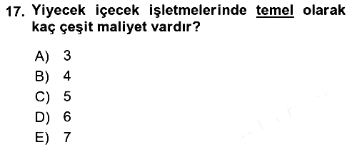Genel Beslenme 2018-2019 Ara Sınav - 17. soru