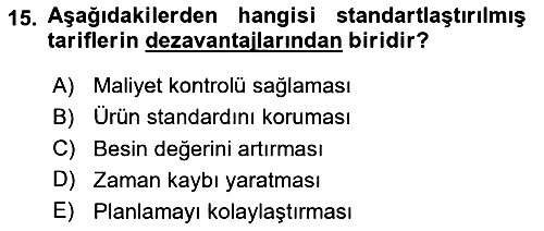 Genel Beslenme 2025-2026 Ara Sınav - 15. soru