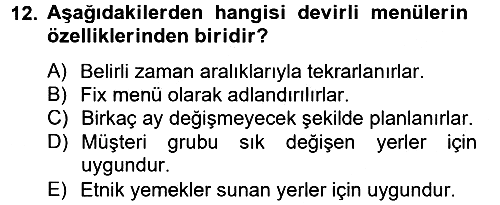 Genel Beslenme 2012-2013 Dönem Sonu Sınavı - 12. soru
