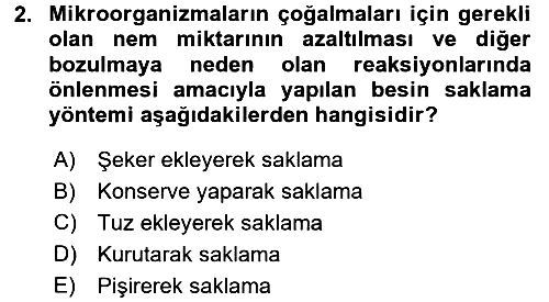 Genel Beslenme 2015-2016 Dönem Sonu Sınavı - 2. soru