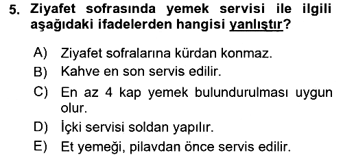 Genel Beslenme 2016-2017 Dönem Sonu Sınavı - 5. soru