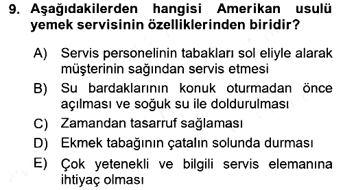 Genel Beslenme 2017-2018 Dönem Sonu Sınavı - 9. soru