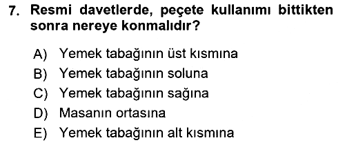 Genel Beslenme 2018-2019 Dönem Sonu Sınavı - 7. soru