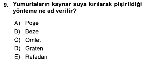 Genel Beslenme 2023-2024 Dönem Sonu Sınavı - 9. soru