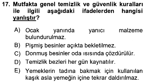 Genel Beslenme 2023-2024 Dönem Sonu Sınavı - 17. soru