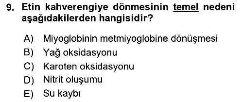 Genel Beslenme 2025-2026 Dönem Sonu Sınavı - 9. soru