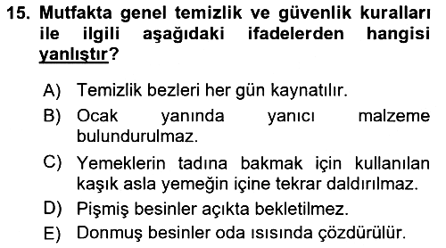 Genel Beslenme 2021-2022 Yaz Okulu Sınavı - 15. soru
