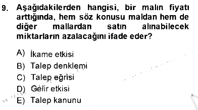 İktisada Giriş - 1 2014-2015 Ara Sınav - 9. soru