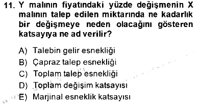 İktisada Giriş - 1 2014-2015 Ara Sınav - 11. soru