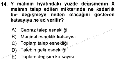 İktisada Giriş - 1 2015-2016 Ara Sınav - 14. soru