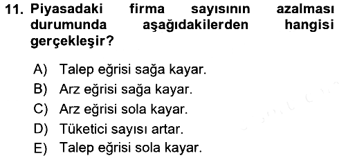 İktisada Giriş - 1 2018-2019 Ara Sınav - 11. soru