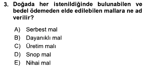 İktisada Giriş - 1 2022-2023 Ara Sınav - 3. soru