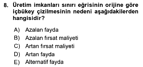 İktisada Giriş - 1 2023-2024 Ara Sınav - 8. soru