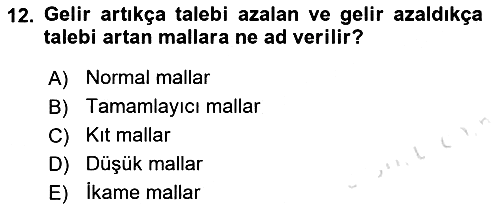 İktisada Giriş - 1 2023-2024 Ara Sınav - 12. soru