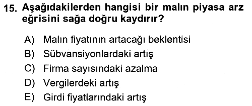 İktisada Giriş - 1 2025-2026 Ara Sınav - 15. soru