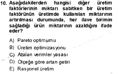 İktisada Giriş - 1 2013-2014 Tek Ders Sınavı - 10. soru