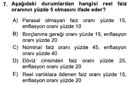 İktisada Giriş 2 2018-2019 3 Ders Sınavı - 7. soru