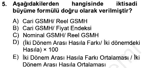 İktisada Giriş 2 2012-2013 Ara Sınav - 5. soru