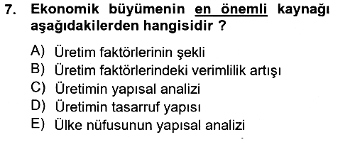 İktisada Giriş 2 2012-2013 Ara Sınav - 7. soru