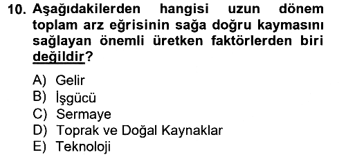 İktisada Giriş 2 2012-2013 Ara Sınav - 10. soru