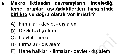 İktisada Giriş 2 2014-2015 Ara Sınav - 5. soru