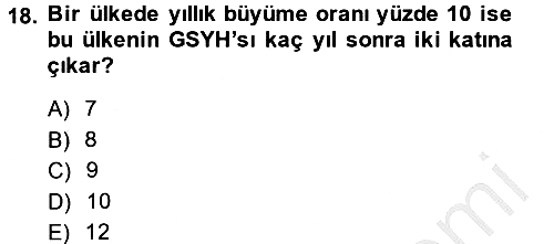İktisada Giriş 2 2014-2015 Ara Sınav - 18. soru