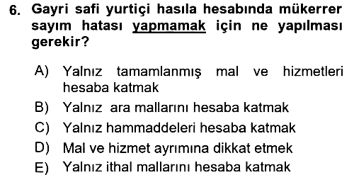 İktisada Giriş 2 2015-2016 Ara Sınav - 6. soru