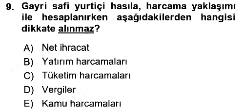 İktisada Giriş 2 2015-2016 Ara Sınav - 9. soru