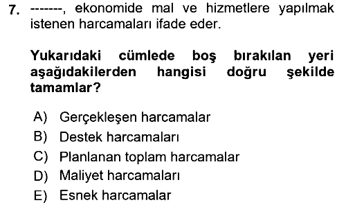 İktisada Giriş 2 2023-2024 Ara Sınav - 7. soru