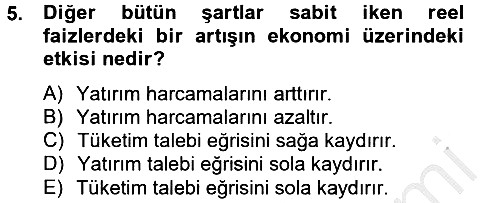 İktisada Giriş 2 2012-2013 Dönem Sonu Sınavı - 5. soru
