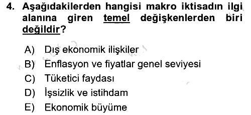 İktisada Giriş 2 2015-2016 Dönem Sonu Sınavı - 4. soru