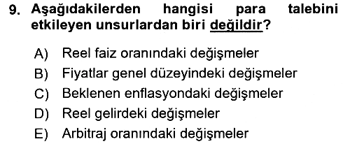 İktisada Giriş 2 2017-2018 Dönem Sonu Sınavı - 9. soru