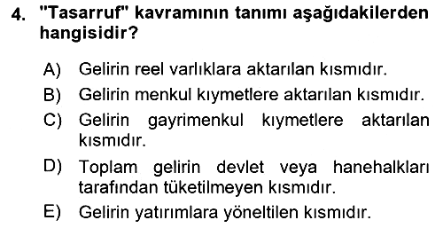 İktisada Giriş 2 2018-2019 Dönem Sonu Sınavı - 4. soru