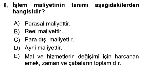 İktisada Giriş 2 2018-2019 Dönem Sonu Sınavı - 8. soru