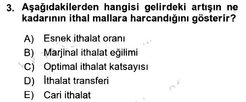İktisada Giriş 2 2021-2022 Dönem Sonu Sınavı - 3. soru