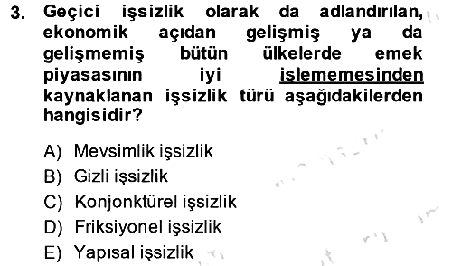 İktisada Giriş 2 2013-2014 Tek Ders Sınavı - 3. soru