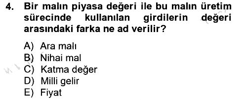 İktisada Giriş 2 2013-2014 Tek Ders Sınavı - 4. soru