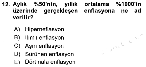 İktisada Giriş 2 2021-2022 Yaz Okulu Sınavı - 12. soru