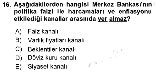 İktisada Giriş 2 2021-2022 Yaz Okulu Sınavı - 16. soru