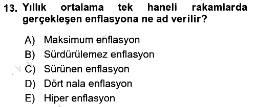 İktisada Giriş 2 2024-2025 Yaz Okulu Sınavı - 13. soru