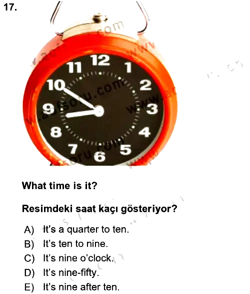 İngilizce - 1 2024-2025 Ara Sınav - 17. soru