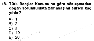 İş Sağlığı ve Güvenliği 2012-2013 Ara Sınav - 18. soru