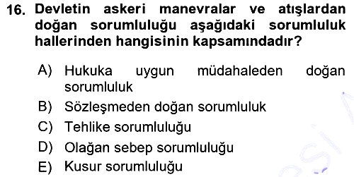 İş Sağlığı ve Güvenliği 2015-2016 Ara Sınav - 16. soru