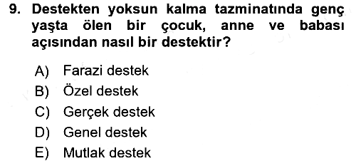 İş Sağlığı ve Güvenliği 2017-2018 Dönem Sonu Sınavı - 9. soru