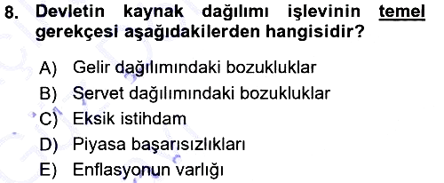 Kamu Maliyesi 2015-2016 Ara Sınav - 8. soru